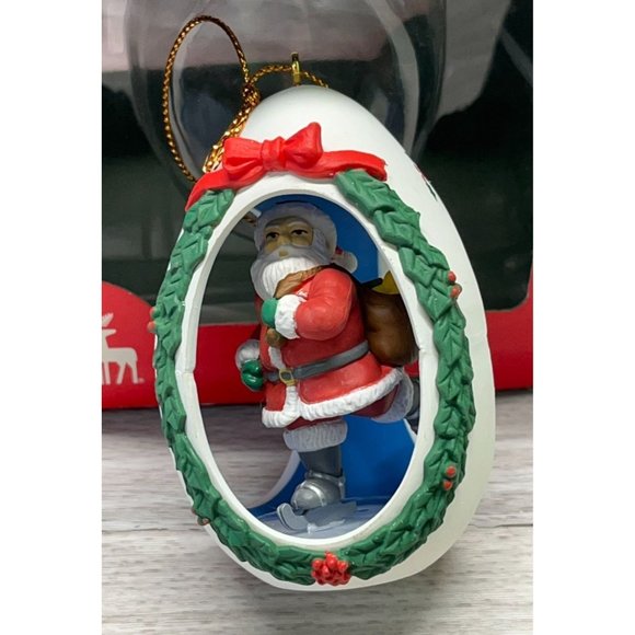 Egg Santa Claus Ice Skating Christmas Tree Ornament with Original Box 1991 - Picture 5 of 9